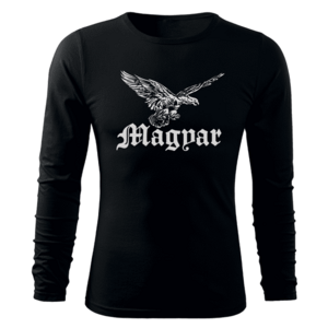 DRAGOWA Fit-T hosszú ujjú póló magyar turul, fekete 160g/m2 kép