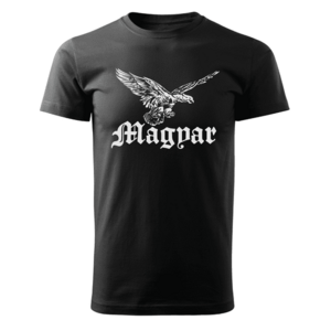 DRAGOWA rövid póló magyar turul, fekete 160g/m2 kép