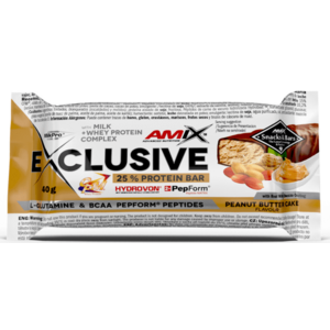 Protein szeletek és kekszek Amix Amix Exclusive Protein Bar-40g-Peanut-Butter-Cake kép