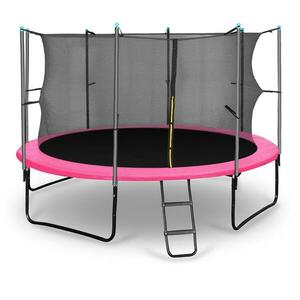 KLARFIT Rocketgirl 366, 366 cm trambulin, belső biztonsági háló, széles létra, rózsaszín kép