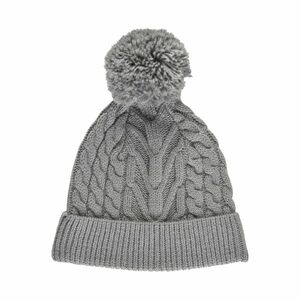 COLOR KIDS-Cable knit recycle Hat -Light Grey Melange Szürke 52cm kép