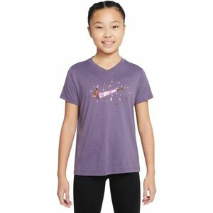 Nike NK DF TEE VNECK LGD ESSNTL+ Lány póló, lila, méret kép