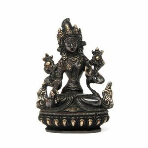 Tara réz szobor (fekete), kb. 14 cm - Bodhi kép