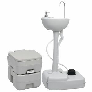 vidaXL hordozható kemping-WC és -kézmosóállvány kép
