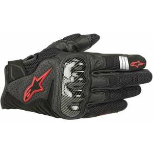 Alpinestars SMX-1 Air V2 Gloves Black/Red Fluorescent XL Motoros kesztyűk kép
