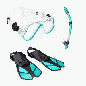 AQUASTIC kék snorkeling szett Maszk + Uszony + Pipa MSFA-01SN kép