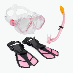 AQUASTIC rózsaszín gyerek snorkeling szett Maszk + Uszony + Pipa MSFK-01SR kép