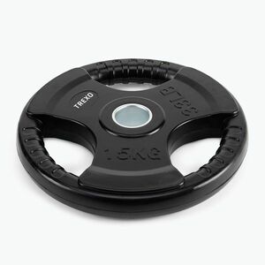 TREXO fekete gumírozott öntöttvas súlyzótárcsa 15 kg RW15 kép