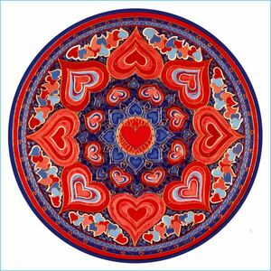 Mandala Ablakmatrica - Szerelem piros kék kép