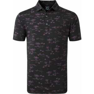 Footjoy Tropic Golf Print Mens Polo Shirt Black/Orchid XL kép