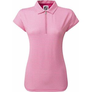 Footjoy Houndstooth Print Cap Sleeve Womens Polo Shirt Hot Pink XS kép