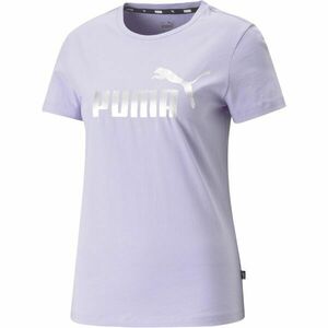 Puma ESS+ METALLIC LOGO TEE Női póló, lila, veľkosť M kép
