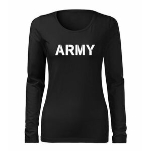 DRAGOWA Slim női hosszú ujjú póló army, fekete 160g/m2 kép
