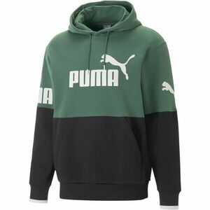 Puma POWER COLORBLOCK HOODIE Női pulóver, zöld, veľkosť L kép