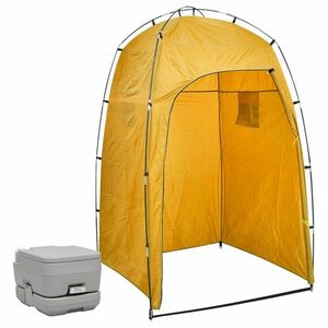 vidaXL hordozható kemping-WC sátorral 10+10 L kép