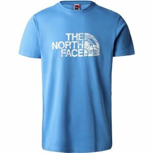 The North Face M S/S WOODCUT DOME TEE Férfi póló, kék, méret kép