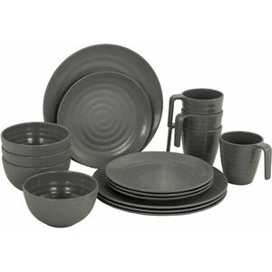 Bo-Camp Tableware 100% Melamine 16 Parts Stone Grey kép