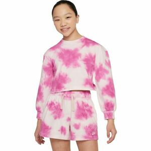 Nike NSW WASH CREW JSY Lány pulóver, rózsaszín, méret kép