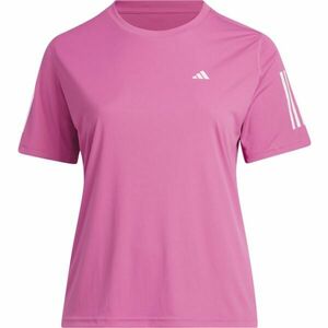 adidas OWN THE RUN TEE Női plus size póló futáshoz, rózsaszín, veľkosť 2x kép