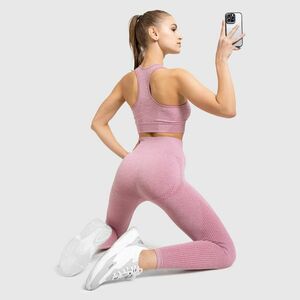 Varrás nélküli fitness szett Iron Aesthetics Seamless Spots, rózsaszín kép