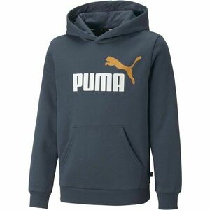 Puma ESS + 2 COL BIG LOGO HOODIE FL B Fiú pulóver, sötétkék, méret 128 kép