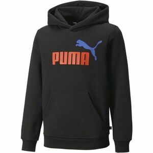 Puma ESS + 2 COL BIG LOGO HOODIE FL B Fiú pulóver, fekete, méret 164 kép