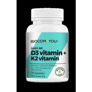 Vitamin D3 2000 IU+K2 100 tabletta - Biocom kép