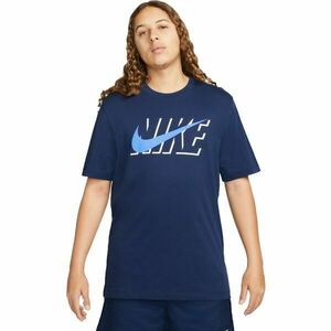 Nike NSW TEE SWOOSH BLOCK Férfi póló, sötétkék, méret kép