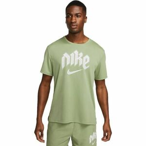 Nike DF RUN DVN MILER SS Férfi póló, világoszöld, méret kép