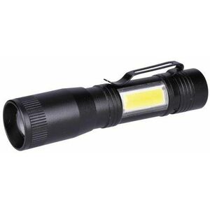 Solight LED fémlámpa 3W + COB, 150 + 60lm, AA, fekete kép