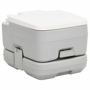 vidaXL szürke-fehér HDPE hordozható kemping WC 10+10 L kép