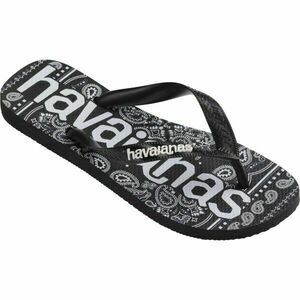 HAVAIANAS TOP LOGO MANIA FASHION Uniszex flip-flop papucs, fekete, méret 43/44 kép