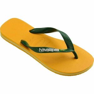 HAVAIANAS BRASIL LOGO Uniszex flip-flop papucs, sárga, veľkosť 45/46 kép