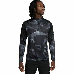 Nike DF ELMNT CAMO TOP HZ Férfi pulóver futáshoz, fekete, méret kép