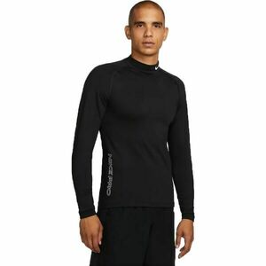 Nike TOP WARM LS MOCK Férfi póló edzéshez, fekete, méret kép