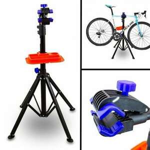 Összecsukható kerékpárszerelő állvány, 30 kg-ig, acél és műanyag kép