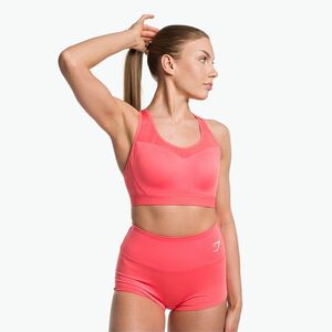 Gymshark nyitott hátú edző sport sport polka rózsaszín fitness melltartó kép