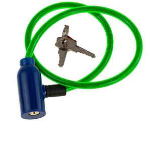 Kerékpárzár 2 kulccsal, 80 cm, 3 mm kábel, zöld kép