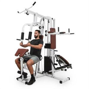 KLARFIT Ultimate Gym 9000, multifunkcionális fitnesz állomás, 7 állomás, 150 kg-ig, QR acél, fehér kép