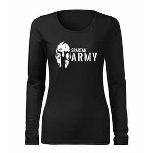 DRAGOWA Slim női hosszú ujjú póló spartan army, fekete 160g/m2 kép