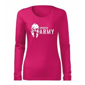 DRAGOWA Slim női hosszú ujjú póló spartan army, rózsaszín 160g/m2 kép