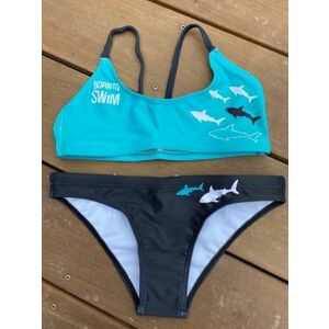 Női fürdőruha borntoswim sharks bikini black/turquoise xxl kép