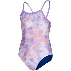 Speedo printed thinstrap muscleback girl miami lilac/soft coral/white kép
