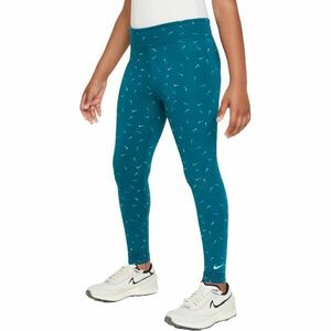 Nike NSW ESSNTL MR TGHT LOGO PRNT Lány leggings, kék, veľkosť M kép