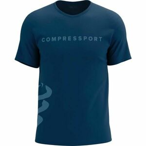 Compressport LOGO SS TSHIRT Férfi póló edzéshez, kék, méret kép