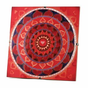 Mandala falikép - Szerelem piros kép
