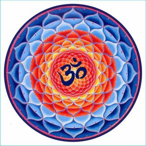 Mandala Ablakmatrica - Lótusz piros kék kép