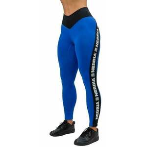 Nebbia High Waisted Side Stripe Leggings Iconic Blue M Fitness nadrág kép