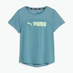 Női edzőpóló PUMA Fit Logo Ultrabreathe merész kék/gyors zöld kép