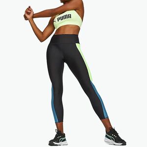 Női edző leggings PUMA Fit Eversculpt Color Block Hw 7/8 puma fekete/gyors zöld kép
